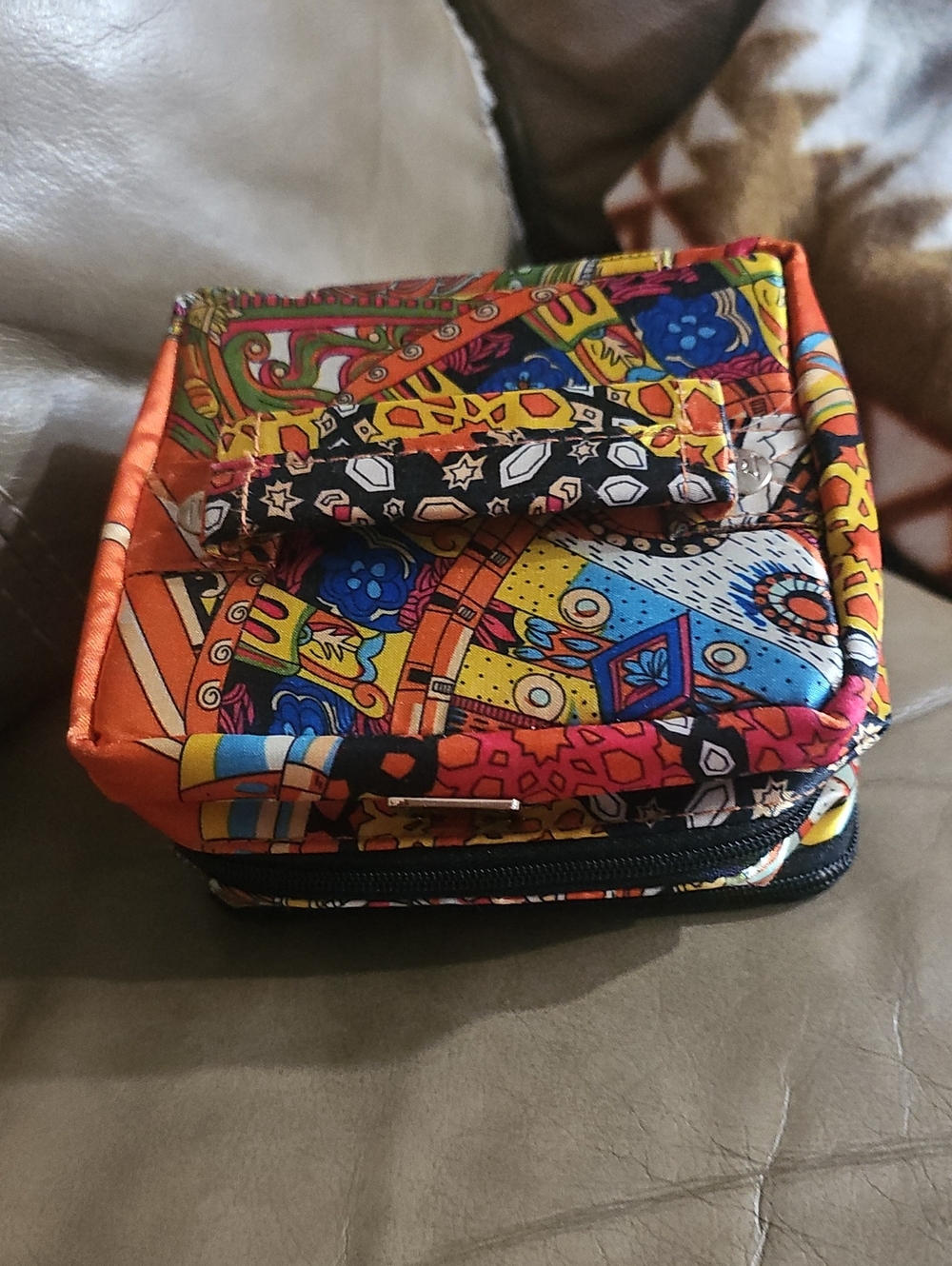 Colorful Patterned Travel Case - Multicolor - Removable Jeweley Pouches